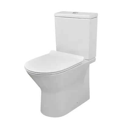 Aquazuro Livenza Toilette duobloc avec cuvette sans bride - blanc – Image 2