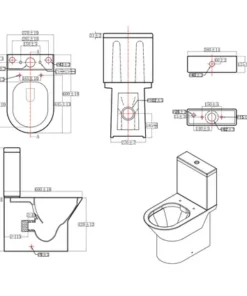 Alternative view of Aquazuro Livenza Toilette duobloc avec cuvette sans bride - blanc